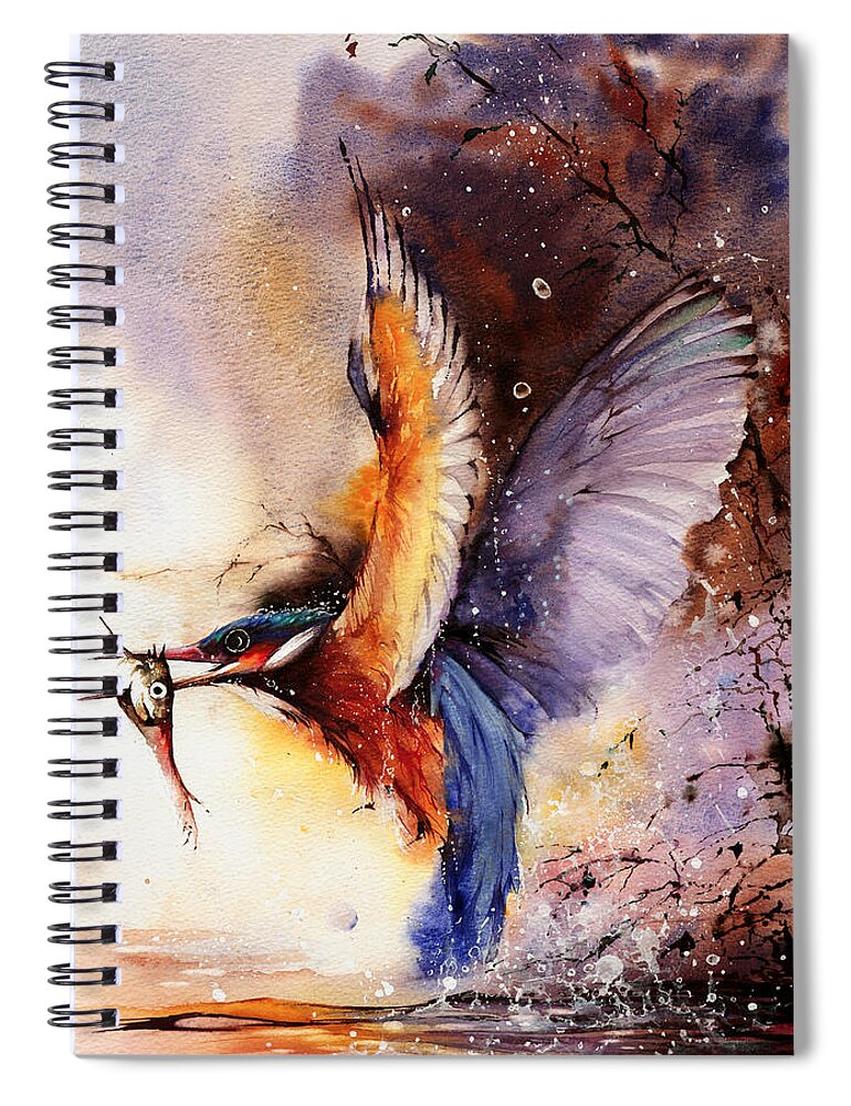 Bird Spiral Notebook featuring the painting A Splash Of Colour by Peter Williams