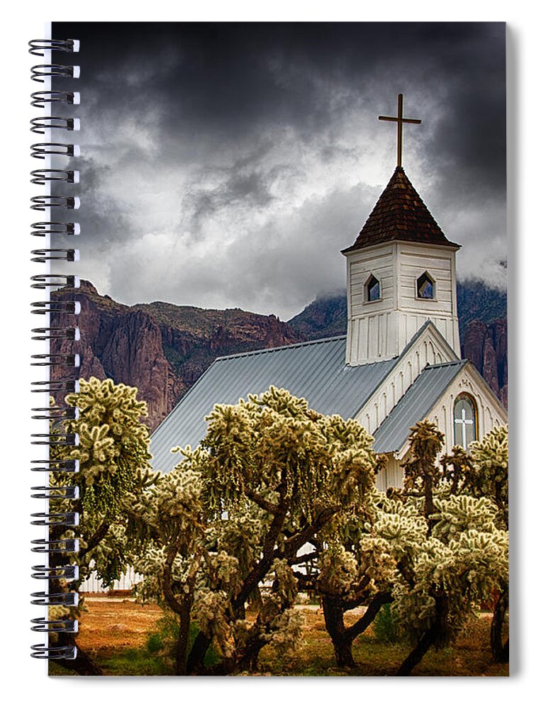 Stormy Spiral Notebook featuring the photograph A Stormy Desert Afternoon by Saija Lehtonen