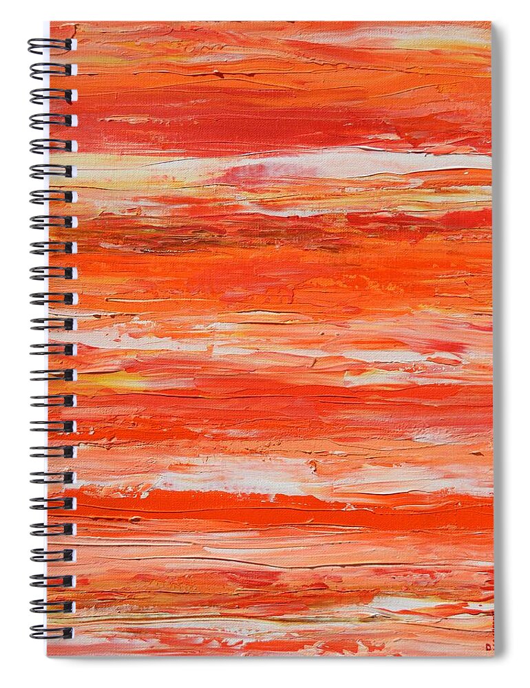 Orange Spiral Notebook featuring the painting A Thousand Sunsets by Donna Manaraze