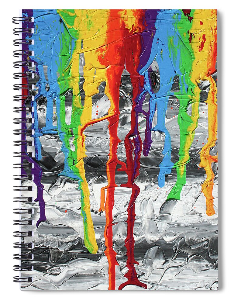 Nonobjective Art Spiral Notebook featuring the painting A Triumph of Color by Ric Bascobert