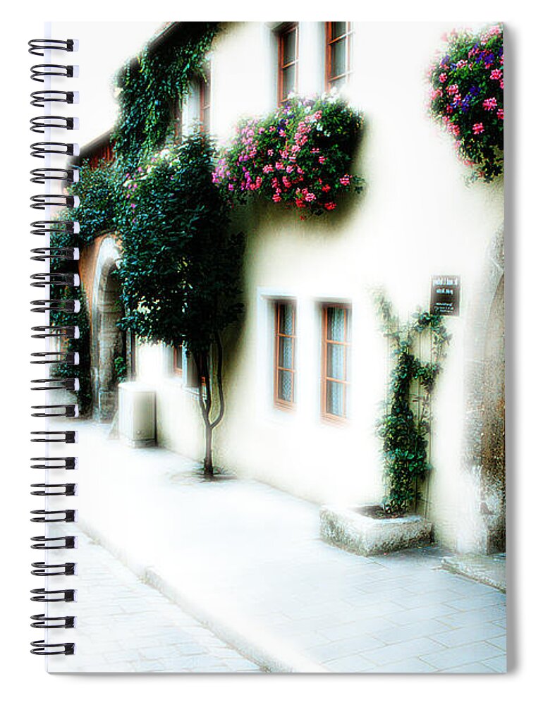 Villa Spiral Notebook featuring the photograph A Tuscan street by Mike Nellums