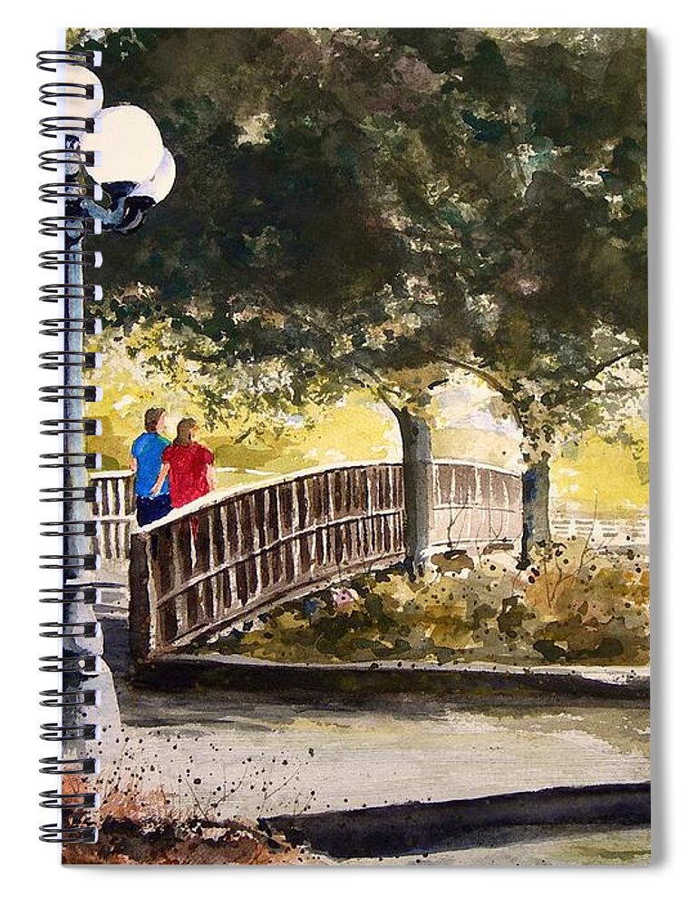 Park Spiral Notebook featuring the painting A Walk In The Park by Sam Sidders
