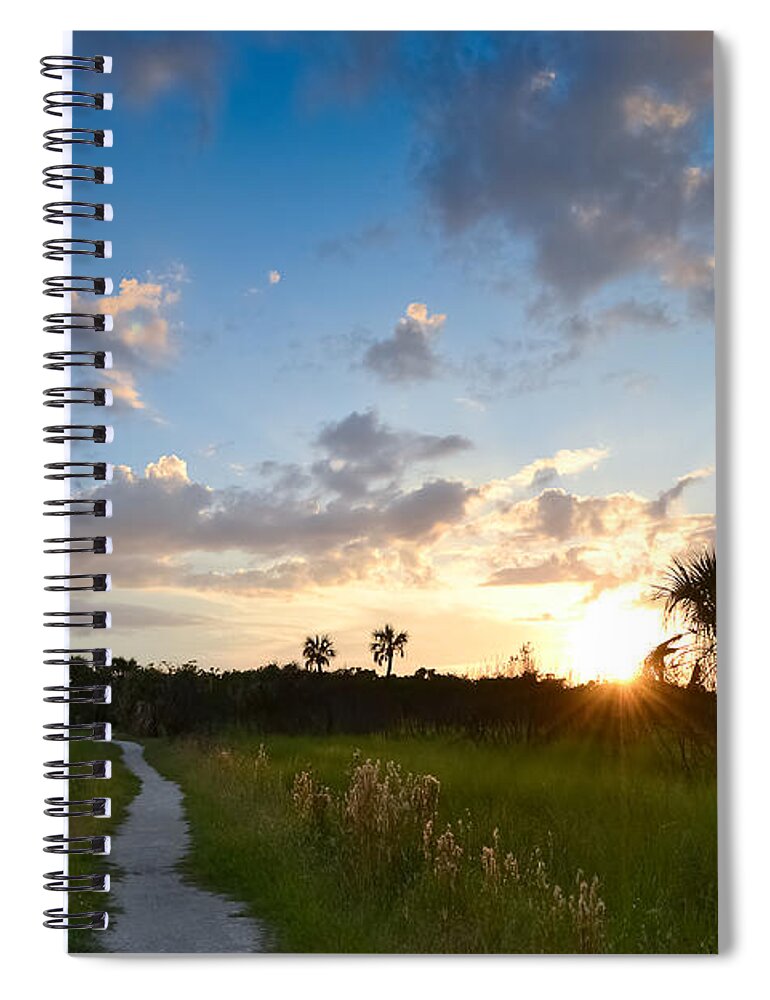 Sunset Spiral Notebook featuring the photograph A Walk With You... by Melanie Moraga