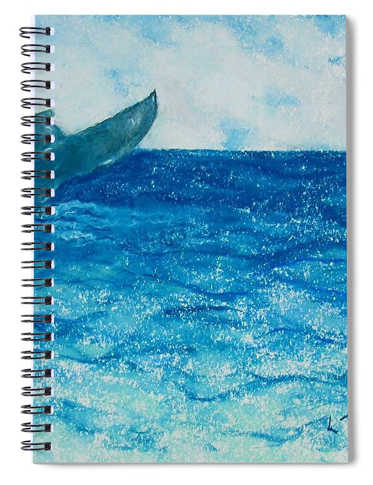 Whale Spiral Notebook featuring the painting A Whale of a Tale by Laurie Morgan