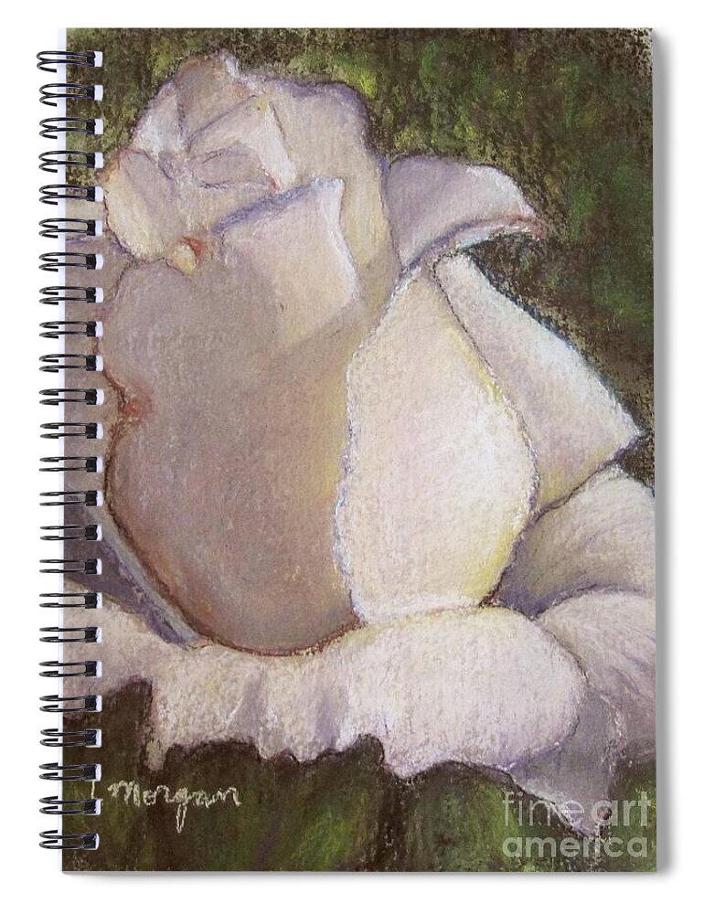 Rose Spiral Notebook featuring the pastel A Whiter Shade of Pale by Laurie Morgan