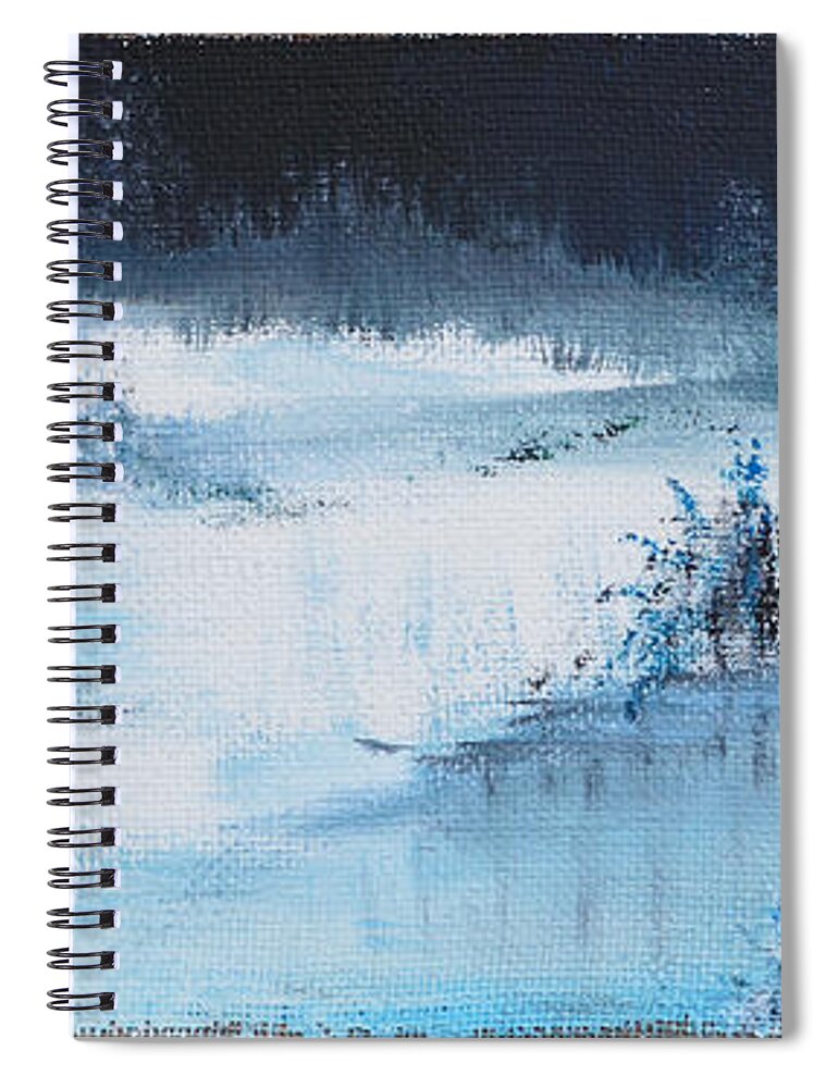 Burlap Spiral Notebook featuring the painting A Winter Scene by Alys Caviness-Gober