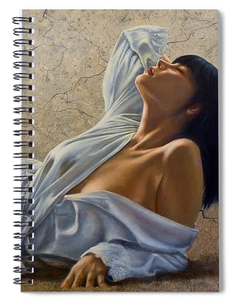 Erotic Spiral Notebook featuring the painting Abandon by John Silver