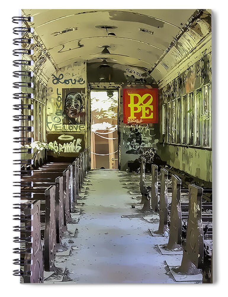 Abandon Spiral Notebook featuring the photograph Abandoned Rail Car of Lambertville by David Letts
