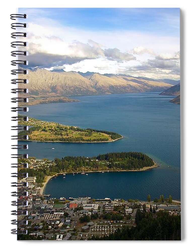 New Zealand Spiral Notebook featuring the photograph Above Queenstown by Stuart Litoff