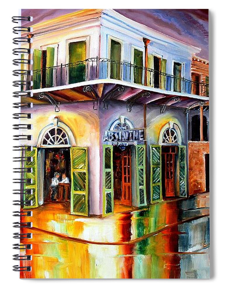 New Orleans Spiral Notebook featuring the painting Absinthe House New Orleans by Diane Millsap
