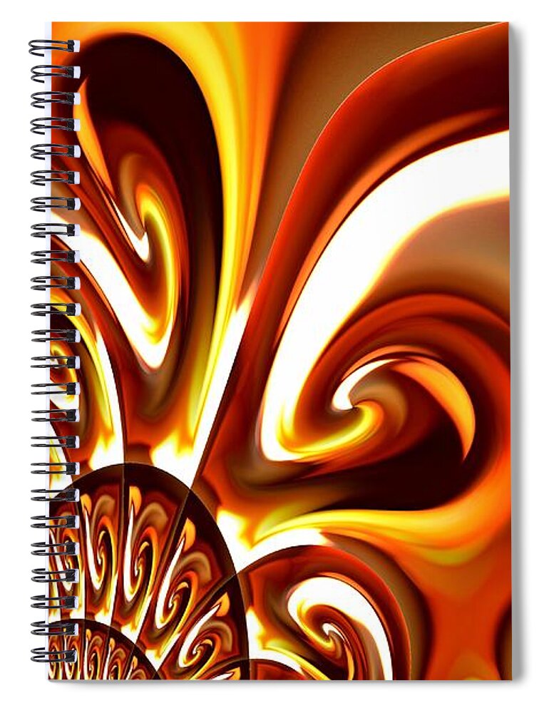 Flame Spiral Notebook featuring the digital art Abstract 235 by Maria Urso