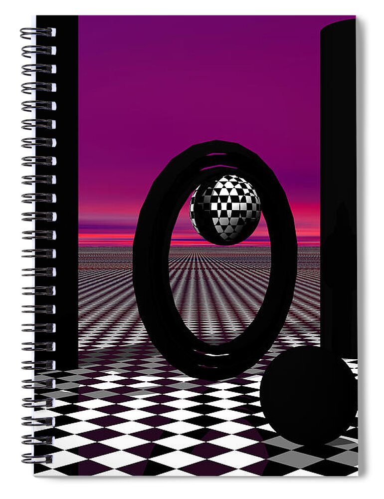 Abstract Spiral Notebook featuring the digital art Abstract 349 LOL by Judi Suni Hall