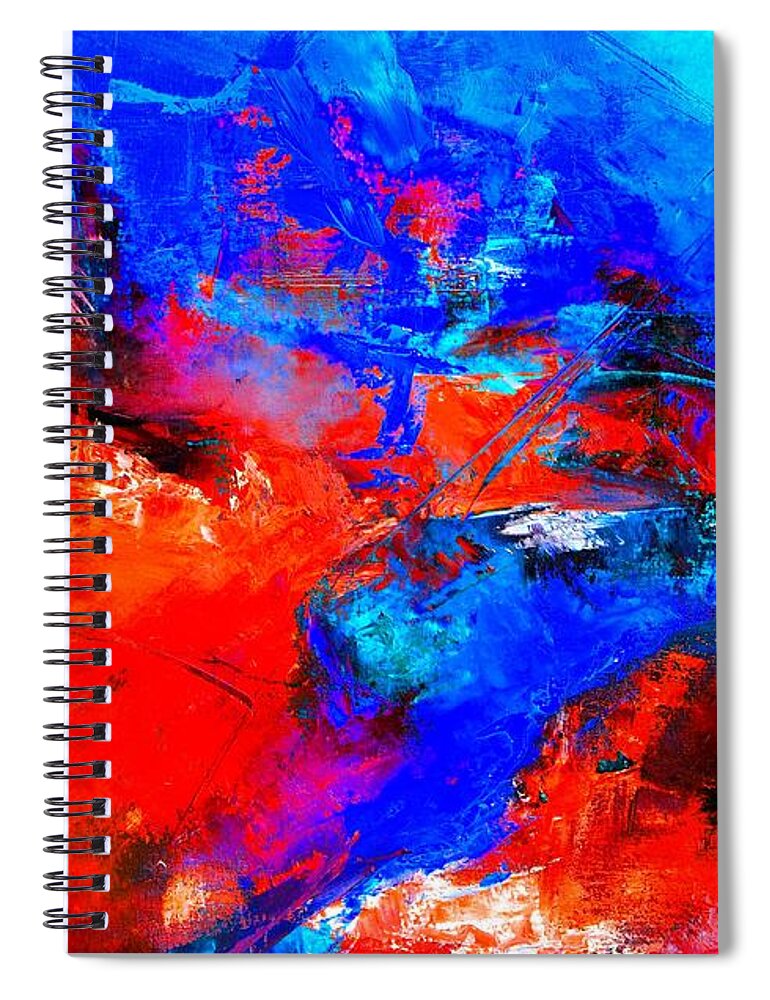 Abstract Spiral Notebook featuring the painting Abstract 9683805 by Pol Ledent