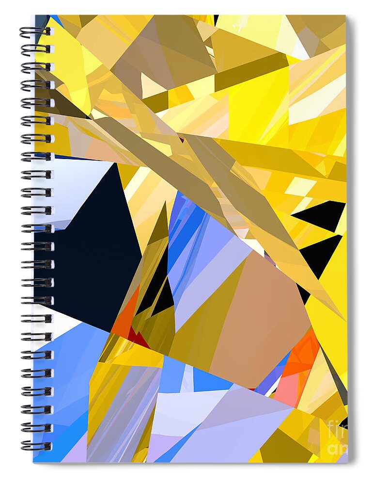 Abstract Spiral Notebook featuring the digital art Abstract Curvy 35 by Russell Kightley