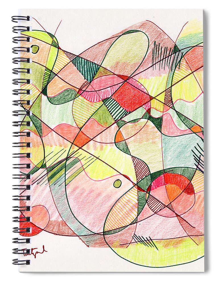 Abstract Spiral Notebook featuring the drawing Abstract Drawing Twenty by Lynne Taetzsch