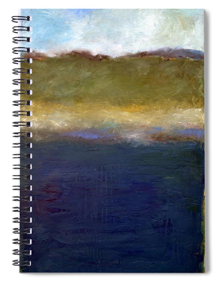 Oceanside Spiral Notebook featuring the painting Abstract Dunes ll by Michelle Calkins
