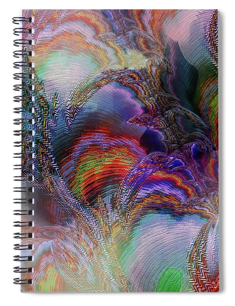 Digital Art Spiral Notebook featuring the digital art Abstract Garden by Amanda Moore