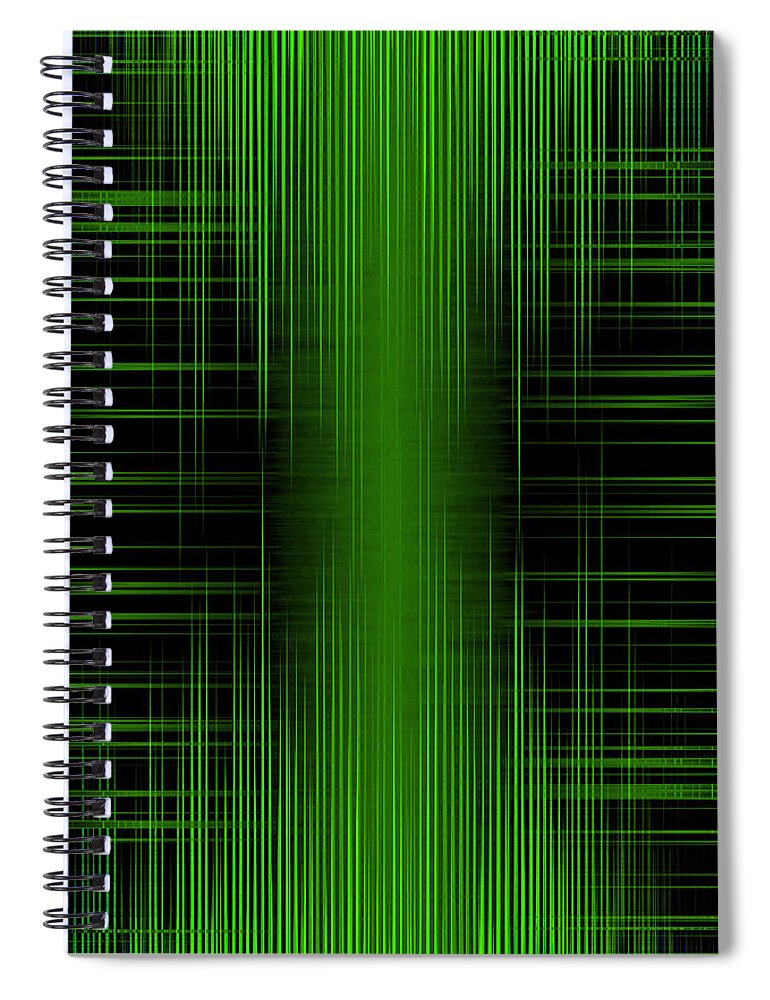 Red Spiral Notebook featuring the digital art Abstract lines 1 by Steve Ball