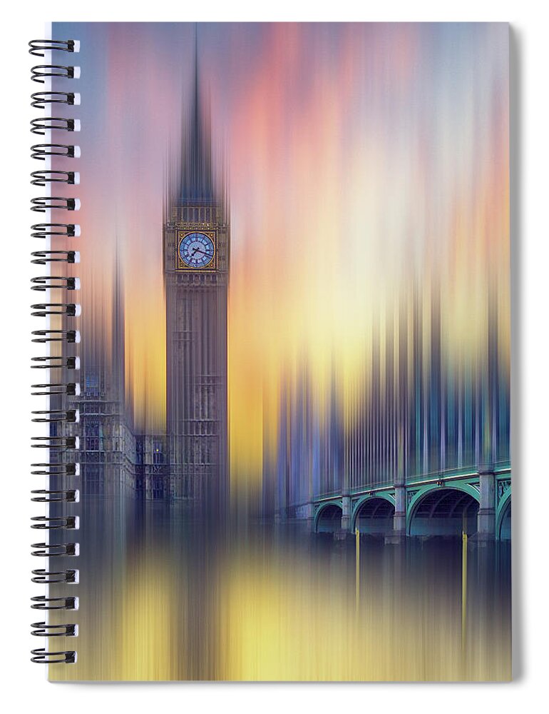Clock Tower Spiral Notebook featuring the photograph Abstract London by Mammuth