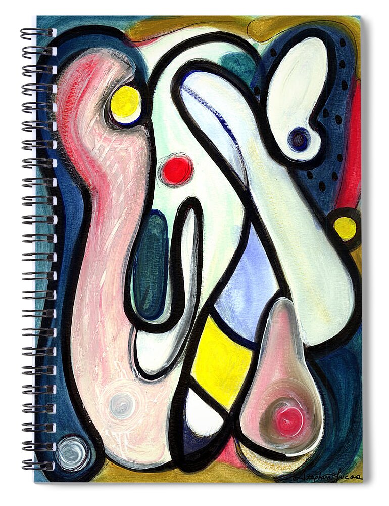 Abstract Art Spiral Notebook featuring the painting Abstract Mystery by Stephen Lucas