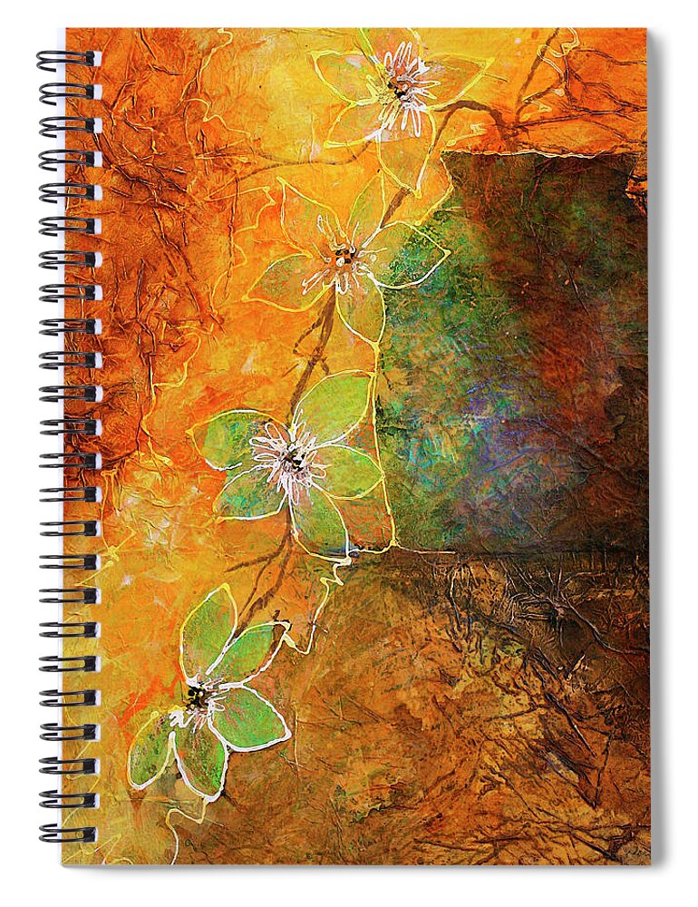 Attractive Spiral Notebook featuring the photograph Abstract Of Delicate Single Flower Stem by Ikon Ikon Images