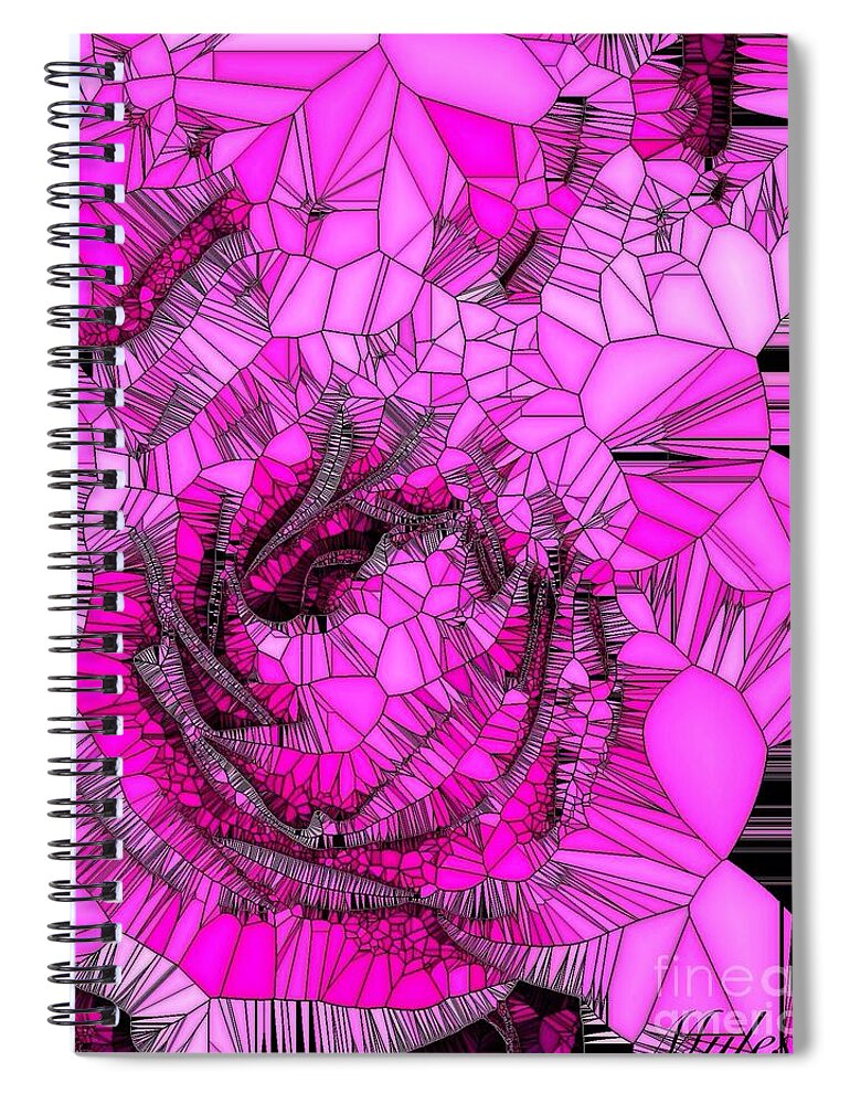 Rose Spiral Notebook featuring the photograph Abstract Pink Rose Mosaic by Saundra Myles