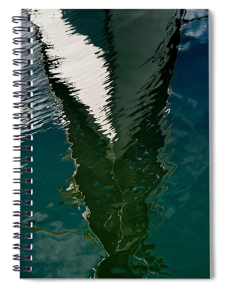 Sailboat Spiral Notebook featuring the photograph Abstract Sailboat Reflection by Jani Freimann