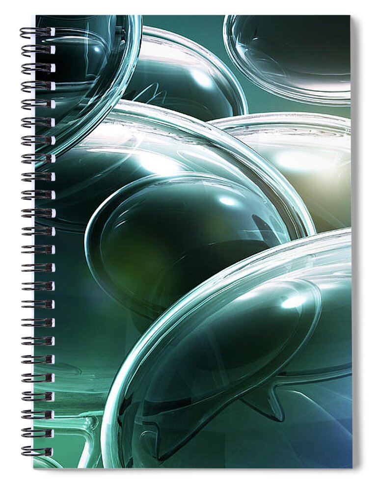 Lens Flare Spiral Notebook featuring the photograph Abstract Talking Bubbles 03 by Mina De La O