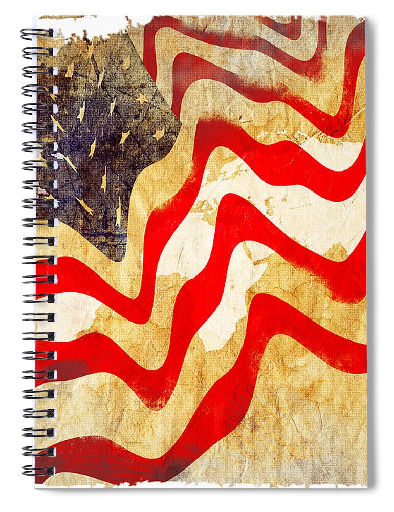 Usa Spiral Notebook featuring the painting Abstract USA Flag by Stefano Senise