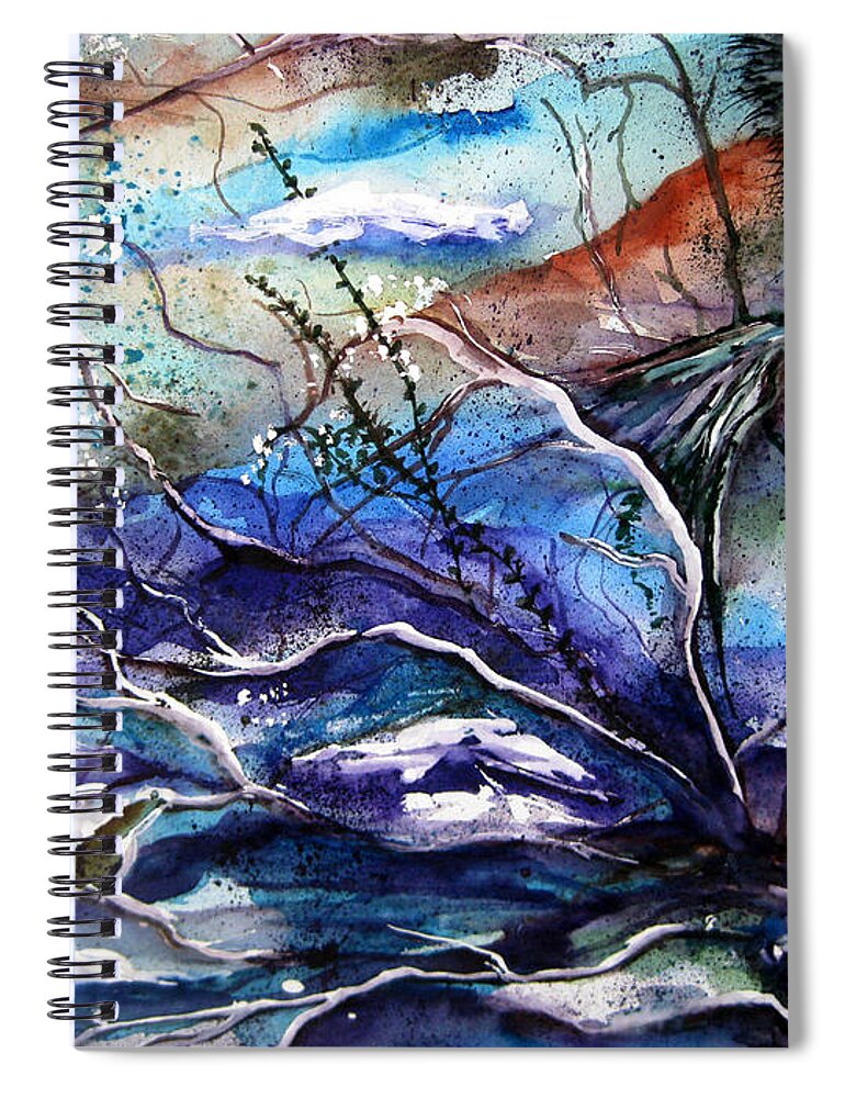  Spiral Notebook featuring the painting Abstract Wolf by Lil Taylor