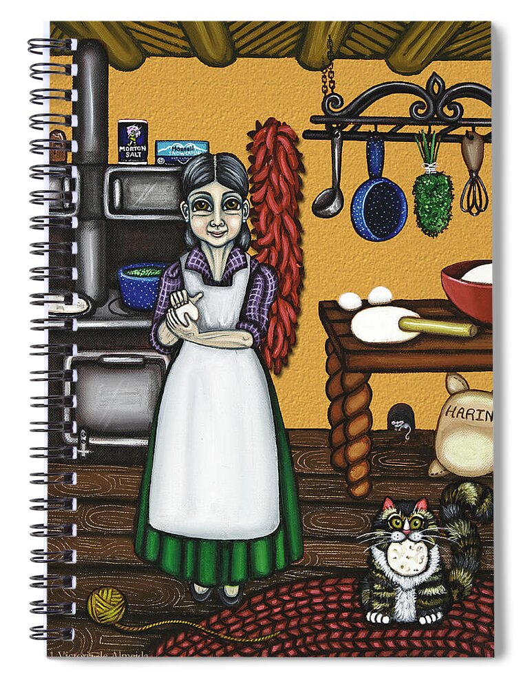 Cook Spiral Notebook featuring the painting Abuelita or Grandma by Victoria De Almeida