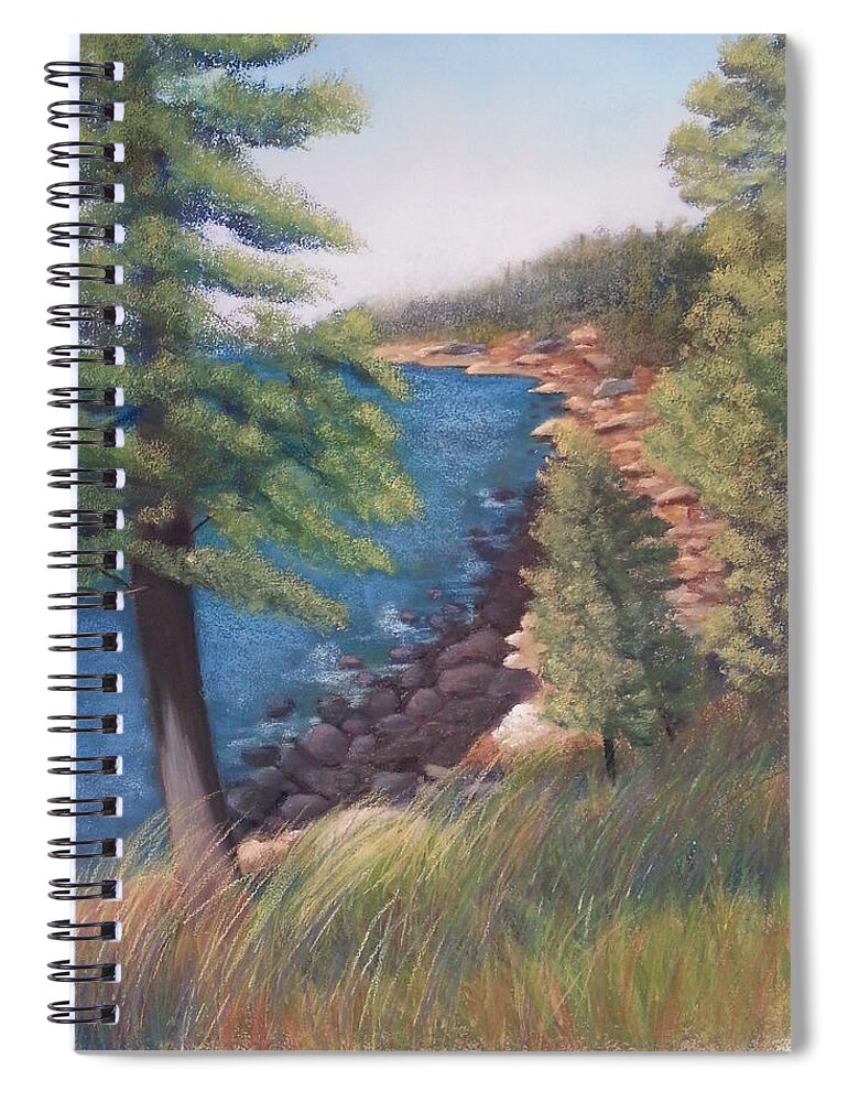Acadia Spiral Notebook featuring the pastel Acadia Morning by Carol Corliss