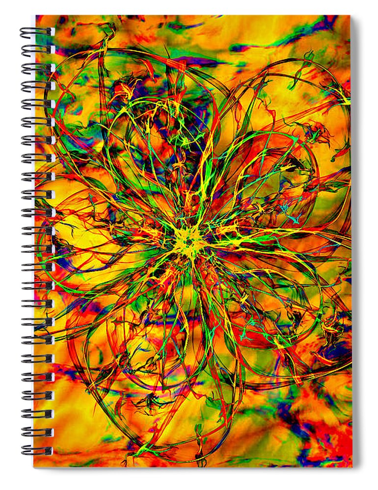 Acid Washed Flower Spiral Notebook featuring the painting Acid Wash Flower by Ally White
