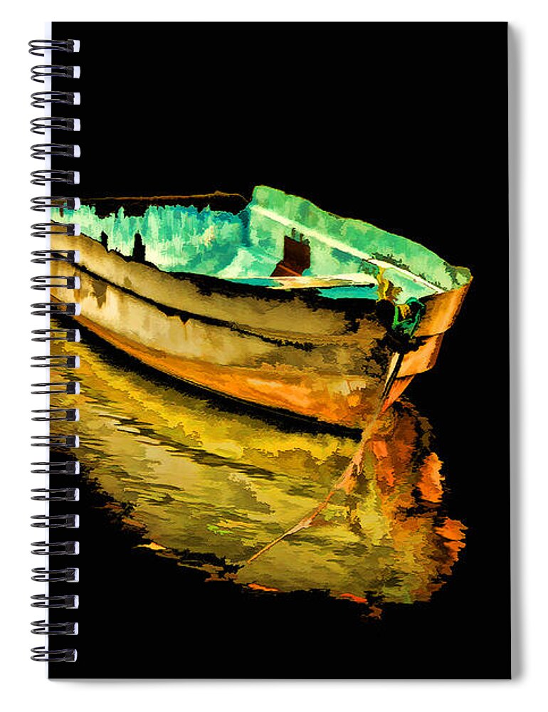 Boat Spiral Notebook featuring the photograph Adrift But Afloat by Ola Allen
