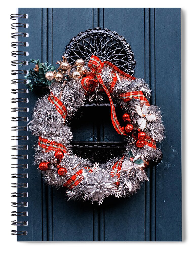 Hanging Spiral Notebook featuring the photograph Advent - Advent Christmas Wreath On by Toutouke