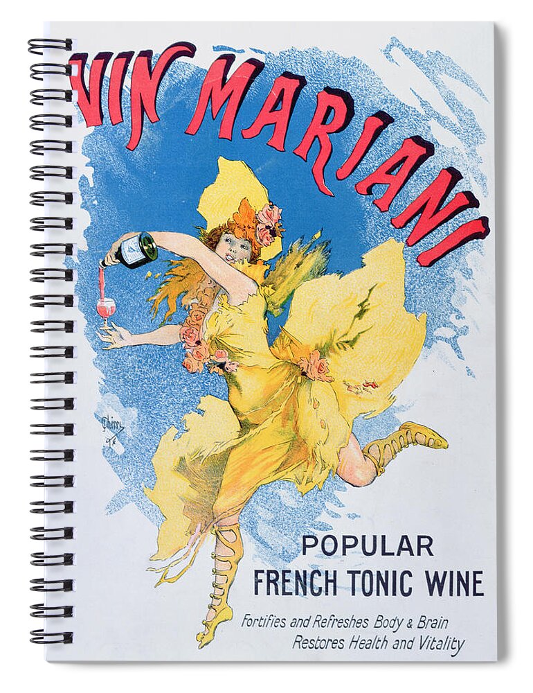Cocaine Spiral Notebook featuring the painting Advertisement for Vin Mariani from Theatre Magazine by English School