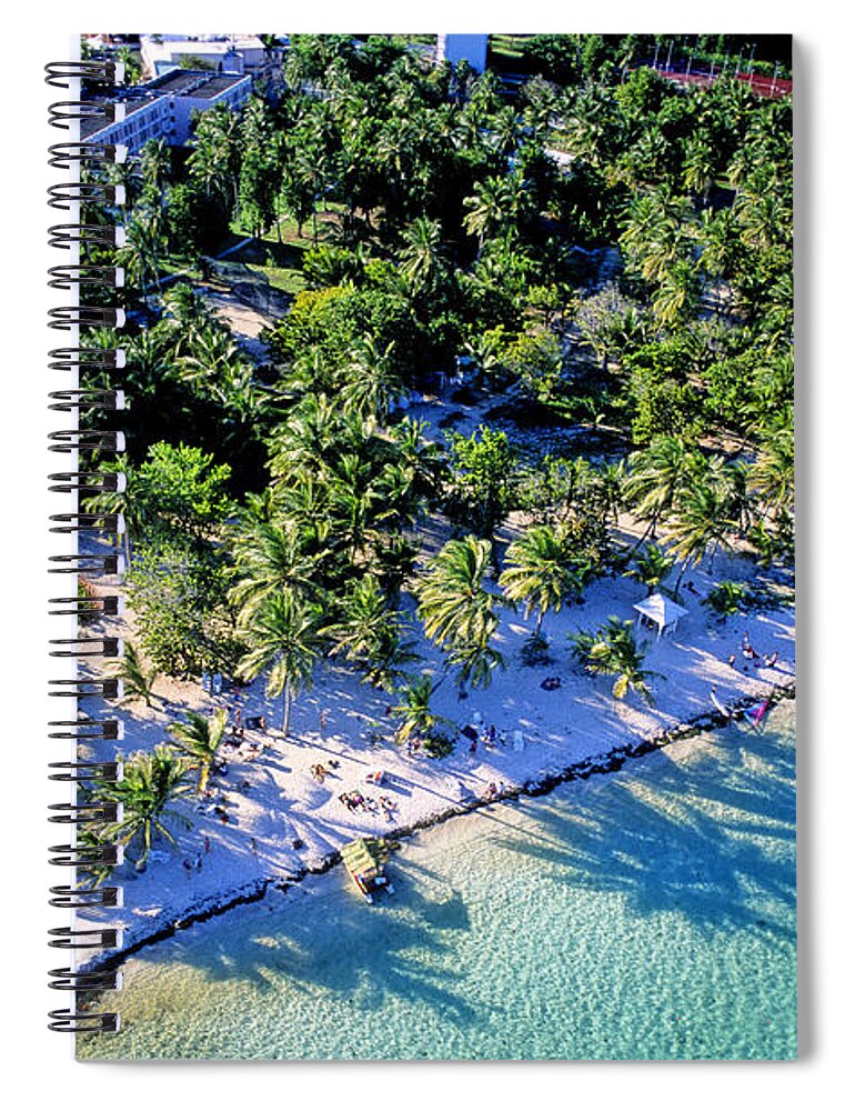 Aerial View Spiral Notebook featuring the photograph Aerial Of La Caravelle Beach, French by Adam Sylvester