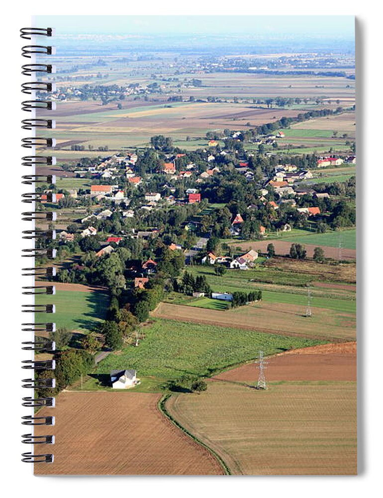 Scenics Spiral Notebook featuring the photograph Aerial Photo Of A Village by Dariuszpa