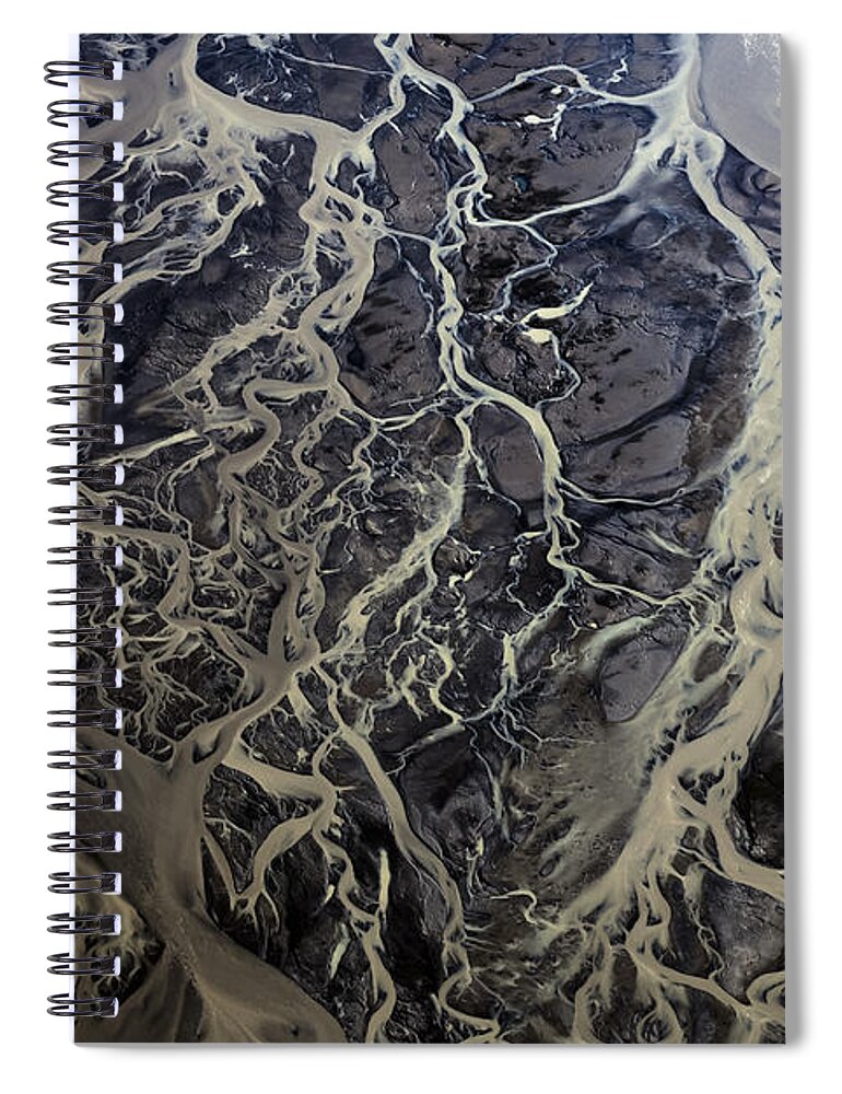 Abstract Photography Spiral Notebook featuring the photograph Aerial Photography by Gunnar Orn Arnason