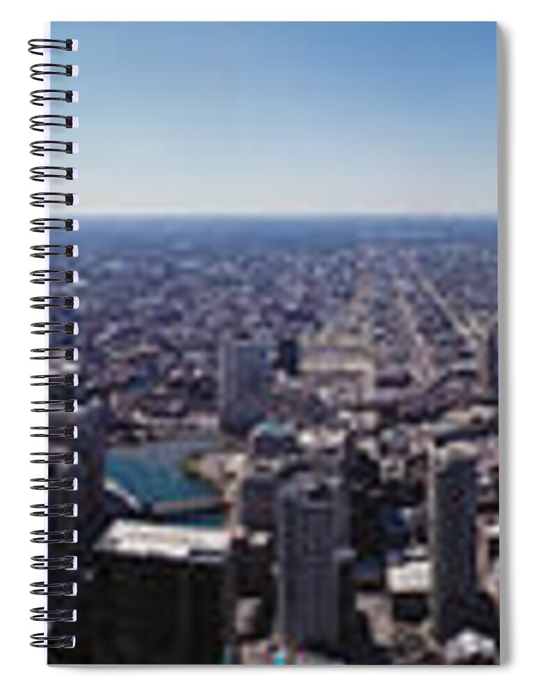 Photography Spiral Notebook featuring the photograph Aerial View Of A City, Chicago River by Panoramic Images
