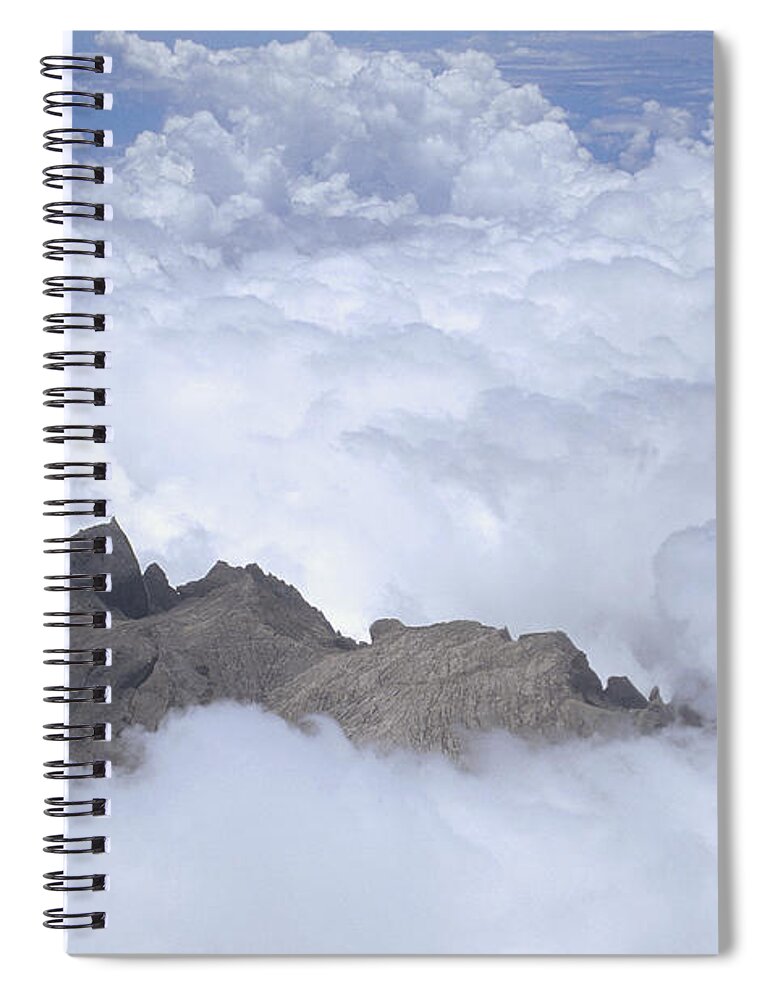 Feb0514 Spiral Notebook featuring the photograph Aerial View Of Mt Kinabalu Borneo by Konrad Wothe