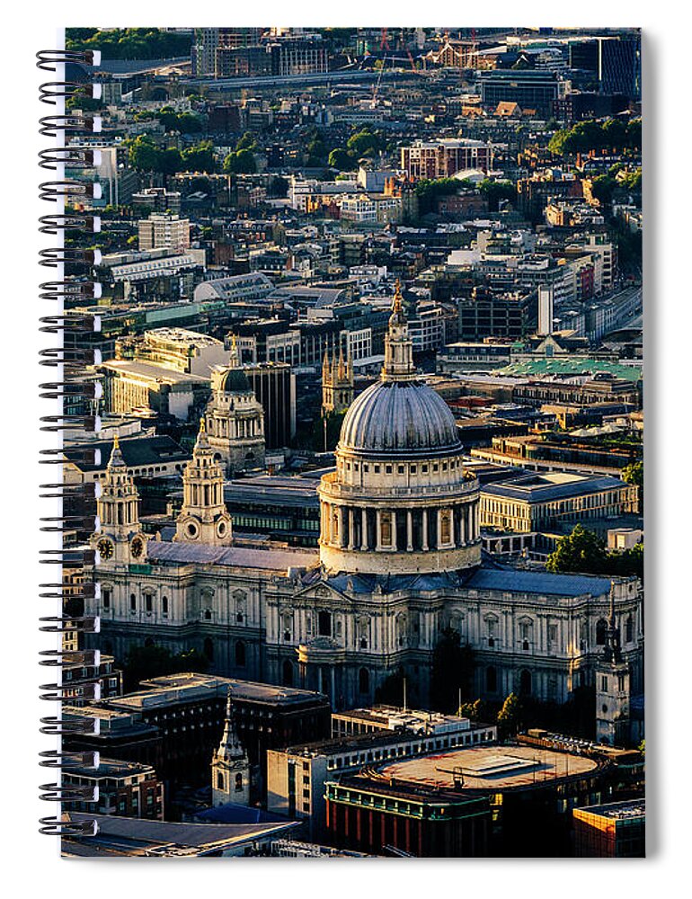 Outdoors Spiral Notebook featuring the photograph Aerial View Of St Pauls Cathedral by Doug Armand