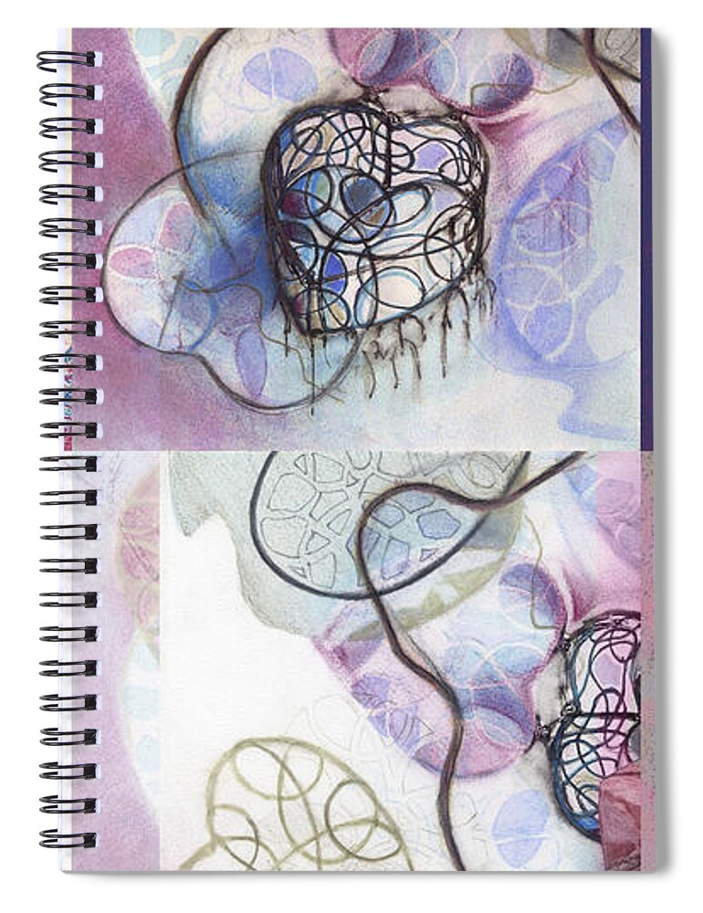 Hearts Spiral Notebook featuring the digital art Affairs of the Heart Medley by Kerryn Madsen-Pietsch