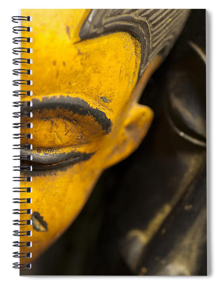 Abstract Spiral Notebook featuring the photograph African Masks by Raul Rodriguez