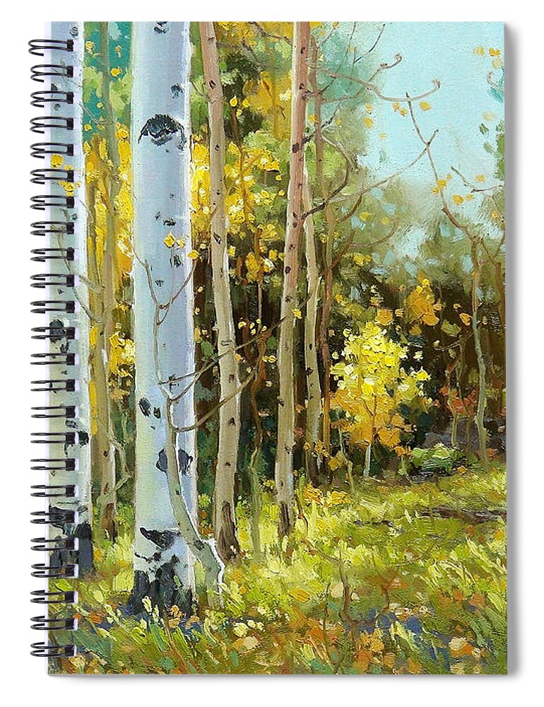 Aspen Art Spiral Notebook featuring the painting After a rain shower by Gary Kim