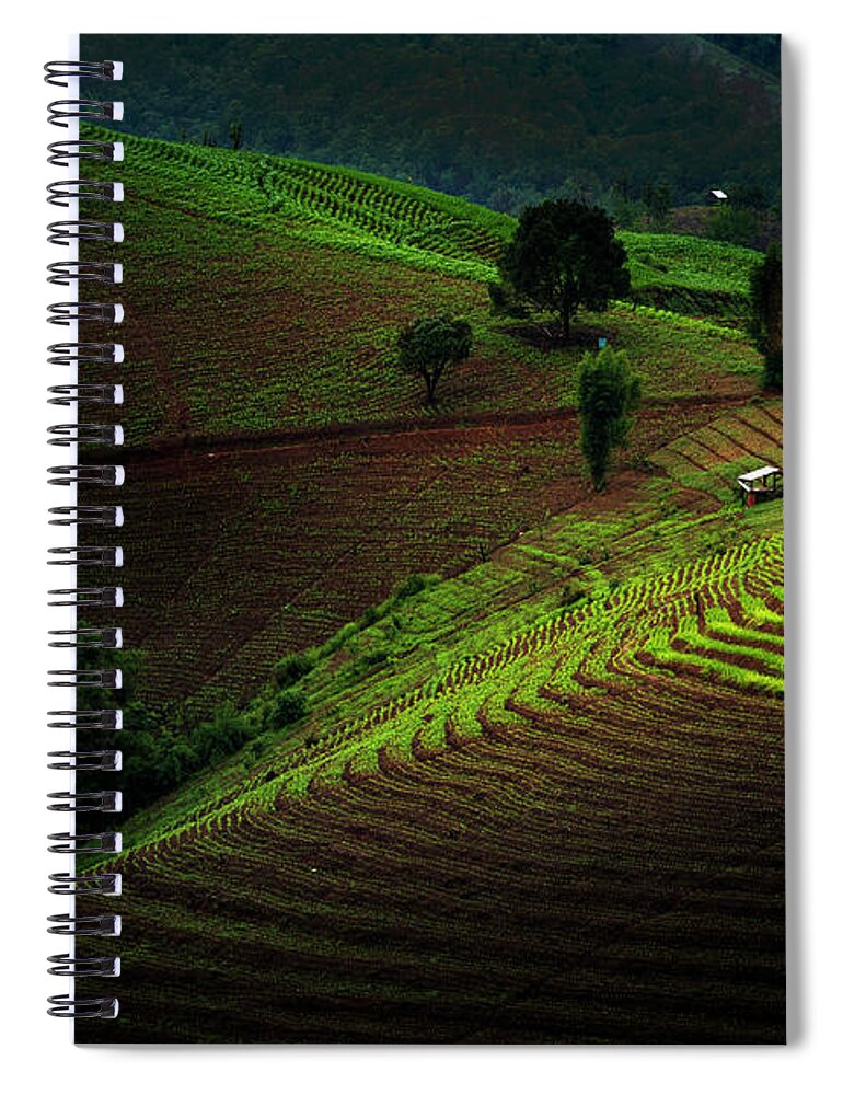 Tranquility Spiral Notebook featuring the photograph Agriculture Area On High Land by Www.tonnaja.com