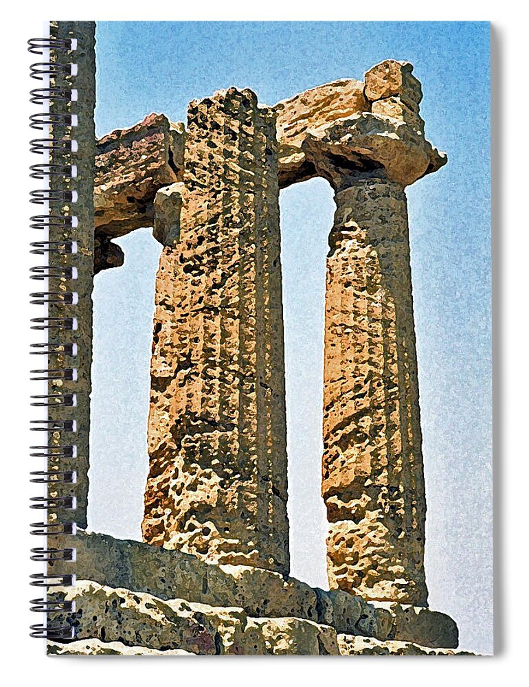 Italy Spiral Notebook featuring the digital art Agrigento 5 by John Vincent Palozzi