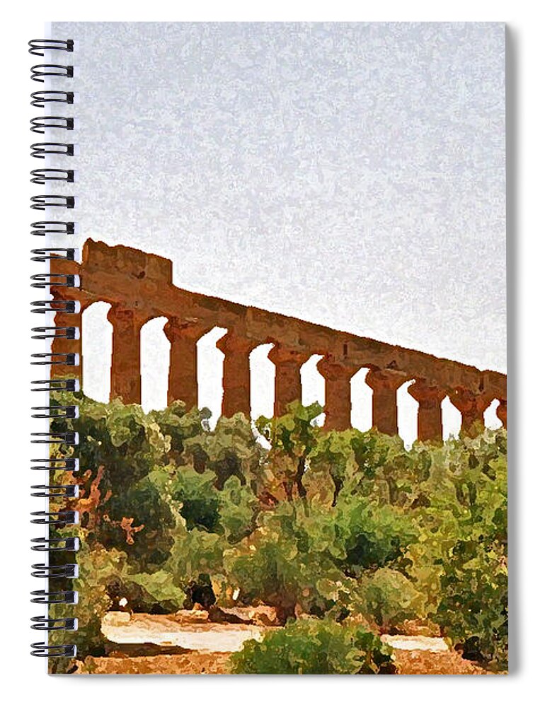 Italy Spiral Notebook featuring the digital art Agrigento 9 by John Vincent Palozzi