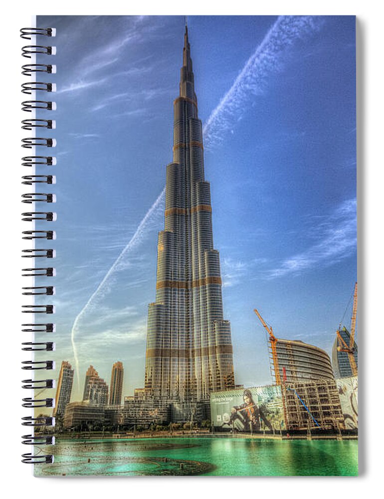 Dubai Spiral Notebook featuring the photograph Air Trail by John Swartz
