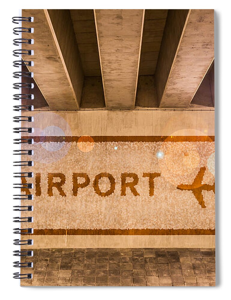 Arrow Spiral Notebook featuring the photograph Airport Directions by Semmick Photo